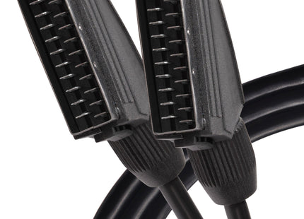 Maplin SCART to SCART 21 Pin Male to Male Connectors Cable - Black, 3m