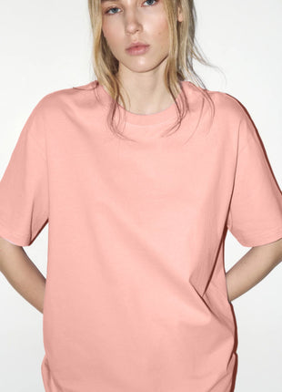 Arrival Cotton Crew-Neck Solid-Color Versatile T-Shirt