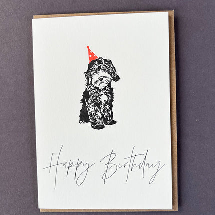Cockapoo Letterpress Birthday Card