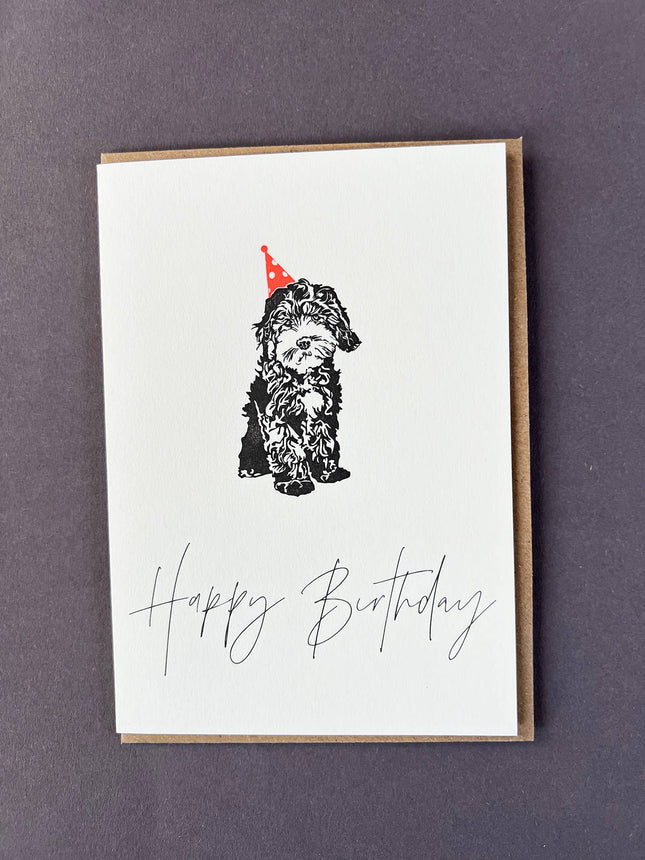 Cockapoo Letterpress Birthday Card
