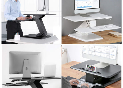 TESSA-Elite Table-Top Height-Adjustable Workstation Desk - BLACK - CLEARANCE
