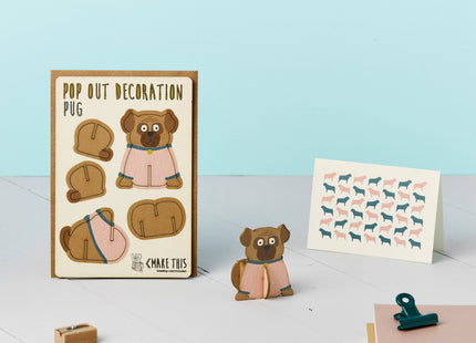 Pop Out Pug Greeting Card