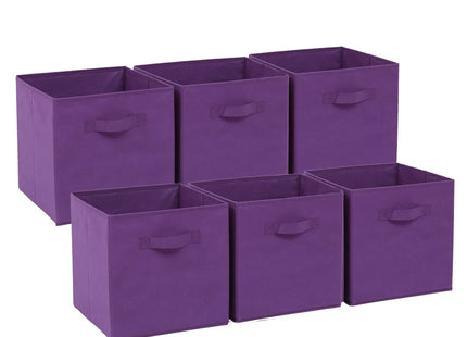 6 Pack Fabric Storage Cube Box - 30cm Foldable Organiser Boxes Home Organisation