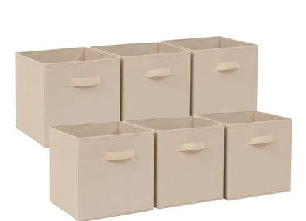 6 Pack Fabric Storage Cube Box - 30cm Foldable Organiser Boxes Home Organisation
