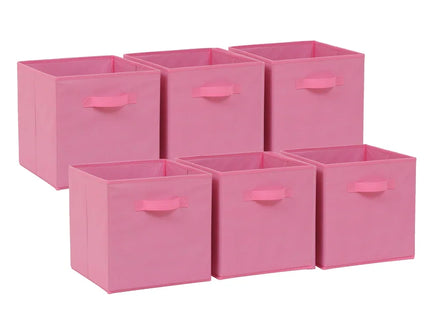 6 Pack Fabric Storage Cube Box - 30cm Foldable Organiser Boxes Home Organisation