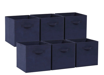 6 Pack Fabric Storage Cube Box - 30cm Foldable Organiser Boxes Home Organisation