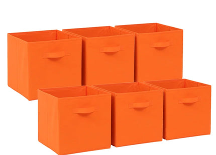 6 Pack Fabric Storage Cube Box - 30cm Foldable Organiser Boxes Home Organisation