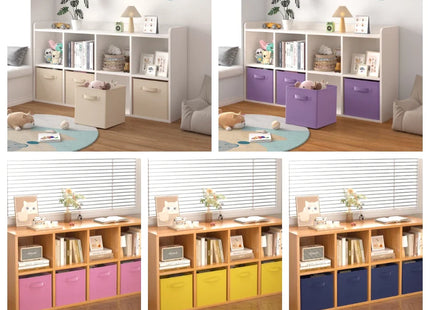 6 Pack Fabric Storage Cube Box - 30cm Foldable Organiser Boxes Home Organisation