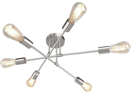 Sputnik Ceiling Light Chrome Metal 6 Light Semi Flush E27 Modern JHLBYL