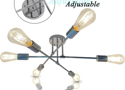 Sputnik Ceiling Light Chrome Metal 6 Light Semi Flush E27 Modern JHLBYL