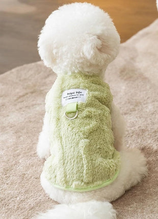 Autumn And Winter Dog Clothes Can Pull Simple Solid Color Two-legged Down Jacket Cat Warm Vest Pet Clothing