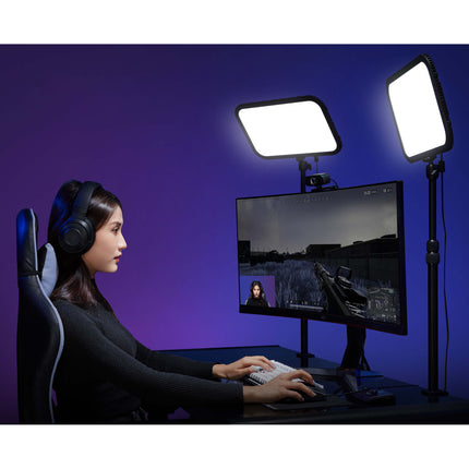 ES45 E-Sports and Live Streaming Bi-Colour Slim Light Panel with Mounting Rod & APP