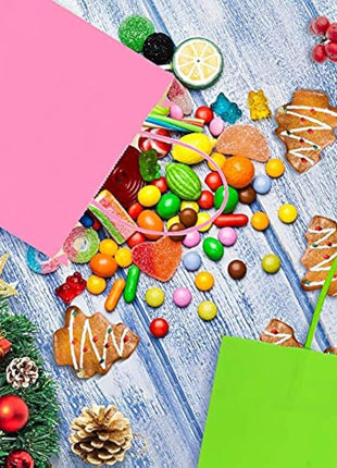 30 Pieces Paper Party Bags Candy Gift Bags Toy Goody Sweet Bags with Handles,Kraft Bags or Kids Party, Celebrations, Baby Shower, Birthday, Halloween, Christmas