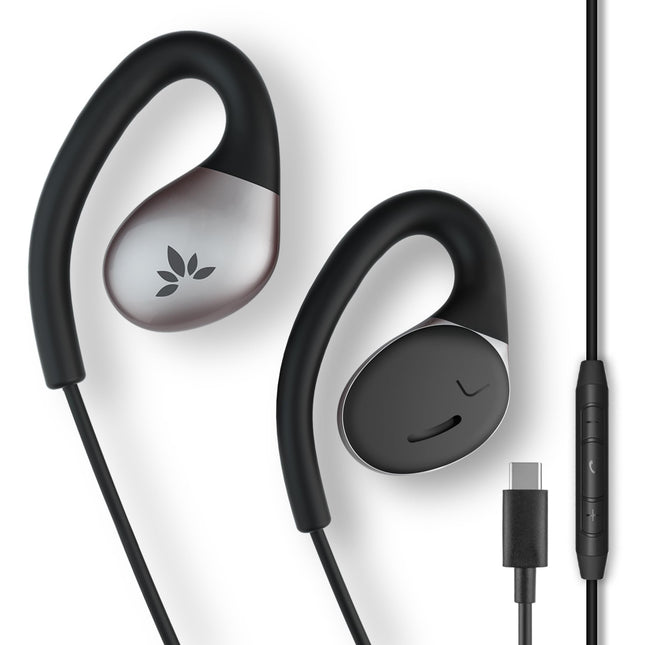 Avantree Resolve (Small-Medium) ? USB-C Wired Open-Ear Earbuds w/Mic & Over-Ear Hook, for Women, Kids & Young Men w/Small Ears, Ideal for Office,