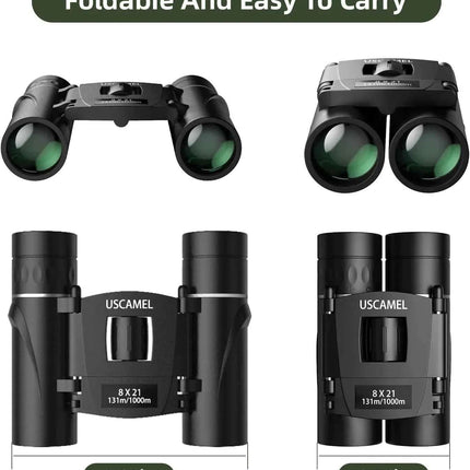 Uscamel Compact 8x21 Binoculars with BAK4 Prism for Bird Watching Outdoor Use