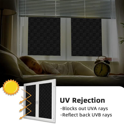 Window Privacy Film Non Adhesive Blackout Frosted Anti UV 90x300cm Qualsen
