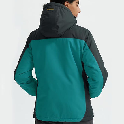 Women's Waterproof Ski Jacket Fleece Coat with Hood, Size XL GEMYSE