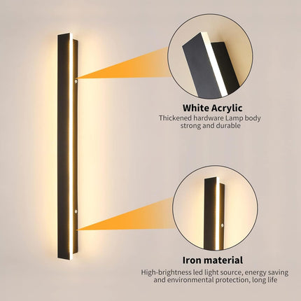 LED Outdoor Wall Light 80cm 3 Color 3000K 4500K 6000K Rainproof Mikeru