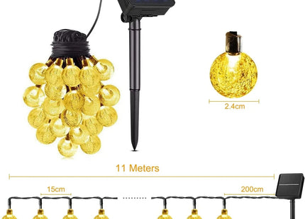 Solar String Light 60 LEDs 11m-36ft Solar Garden Lights Waterproof Warm White