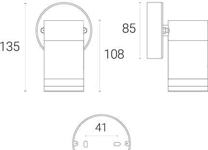 4lite Marinus GU10 Single Direction Outdoor Wall Light without PIR - Stainless Steel