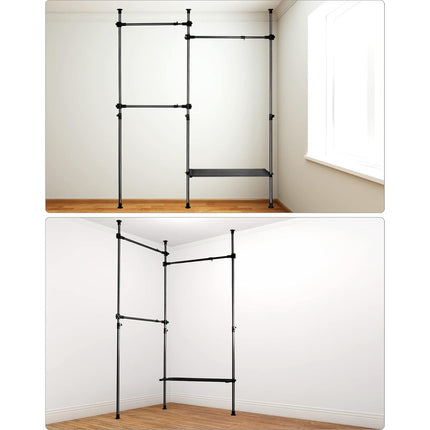 QWORK Heavy Duty Clothes Storage System, 50kg Capacity Rack for Dorms & Bedrooms