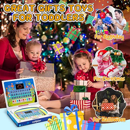 1-2-3 Year Old Girl Boy Gifts-Toddlers Learning Toys for 2-5 Year Old Girls Boys Birthday Presents Gift for Kids Boy Age 1-2-3-4 Year Old Toddler Tablet Interactive Educational Toy Laptop for Kid Game
