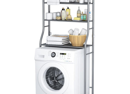 3-Tier Drum Storage Rack Space-Saving Bathroom Organizer Silver MOYIPIN