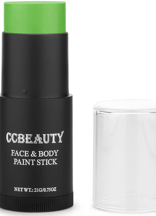 CCbeauty Light Green Witch Face Paint Stick,Face Painting Kit,Non Toxic SFX Makeup For Gamora Hulk Halloween Costume Cosplay,Oil Based Professional FX