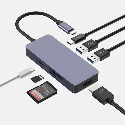 USB C Docking Station 7 IN 1 HDMI 4K USB 3.0 USB-A/C SD/TF Card Reader & More