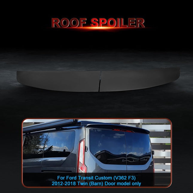 Rear Roof Spoiler for Ford Transit Custom 2013 2020 Black PU Plastic GEARZAAR
