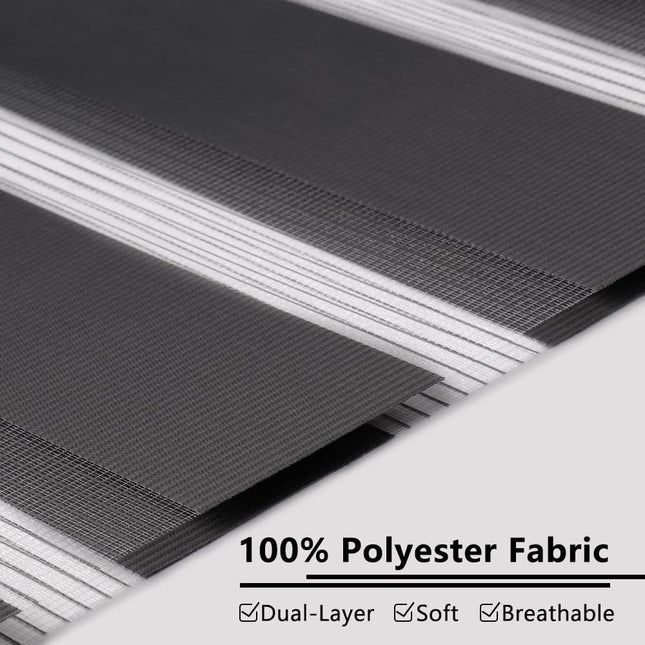 Zebra Roller Blind Day Night Window Blind Light Filtering 60x230cm Dark Grey Kokorona