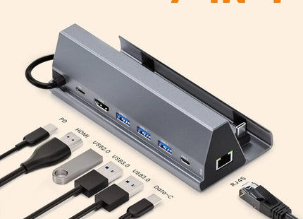 USB-C Docking Station 7-in-1 for Steam Deck with HDMI 4K@60Hz 2 USB-A 3.0 Port