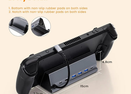 USB-C Docking Station 7-in-1 for Steam Deck with HDMI 4K@60Hz 2 USB-A 3.0 Port