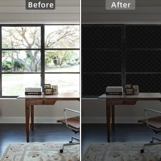 Window Privacy Film Non Adhesive Blackout Frosted Anti UV 90x300cm Qualsen