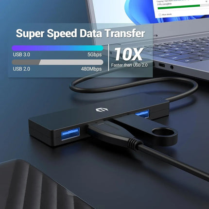 USB 3.0 Hub 4-Port USB Hub Multiplier Expander for Laptop HDD Console Car etc