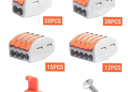 Electrical Connectors Wire Block Clamp Terminal Cable 12V 240V Reusable 265 pcs