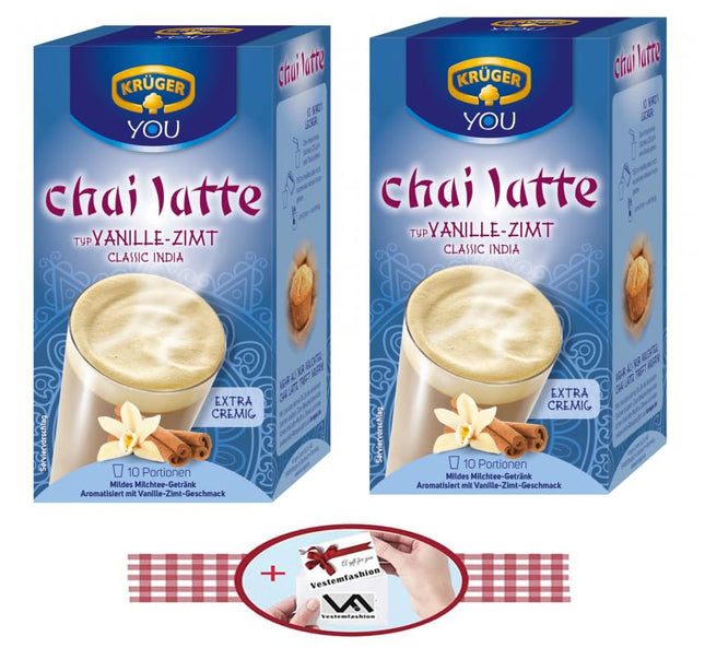 kruger Chai Latte Classic India with Vanilla Cinnamon Flavour 2 x boxes of 250g and Small Gift From Vestemfashion Team