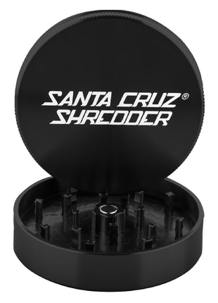 Santa Cruz Shredder Metal Herb Grinder Knurled Top for Stronger Grip 2-Piece 2.7" (Black)