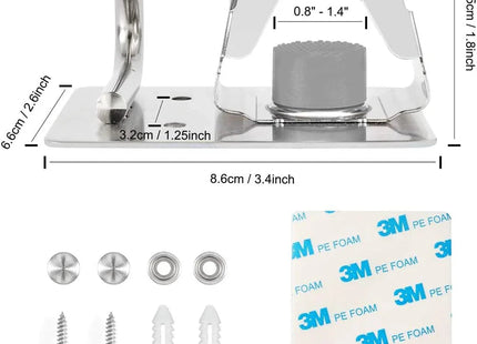 MOP & Broom Holder Wall Mounted Heavy Duty Clips Hanger Storage Rack Hook 2 Pack