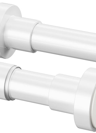 1 x Tension Rods for Curtains, Shower Curtain Rod No Drilling Extendable Curtain Poles, for Shower & Bedroom (85-265cm, ?32mm, White)