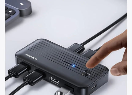 KVM USB 3.0 Switcher for 2 PCs to Share USB Devices 5Gbps High Speed 2 In 4 Out