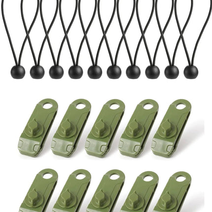 Camping & Cargo Tarpaulin Clips Set – Heavy Duty Tarp Tie Down Clips 10 Pack