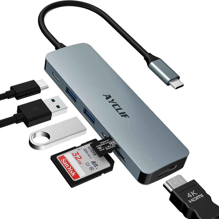 Docking Station 6 in 1 with 4K HDMI Output PD 100W USB 3.0 TF Card Reader