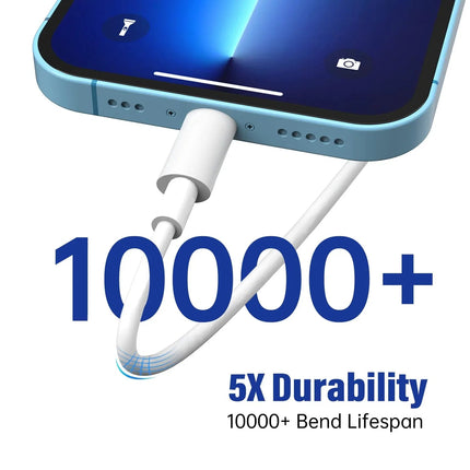 Premium iPhone USB-A to Lightning Charging Cable MFi Certified 2m Each 2 Pack