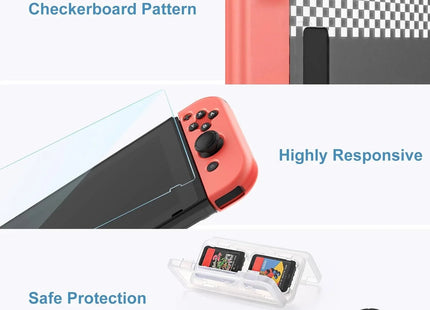 Younik Nintendo Switch Case 13 in 1 Denim with 9 Card Slots & Screen Protectors