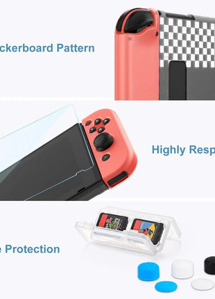 Nintendo Switch Case 13 in 1 Switch Accessories Denim Case with 9 Card Slots