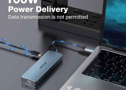 AYCLIF 6 in 1 Docking Station with 4K HDMI Output PD 100W USB 3.0 TF Card Reader