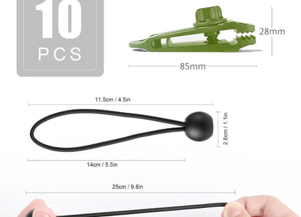 Camping & Cargo Tarpaulin Clips Set – Heavy Duty Tarp Tie Down Clips 10 Pack