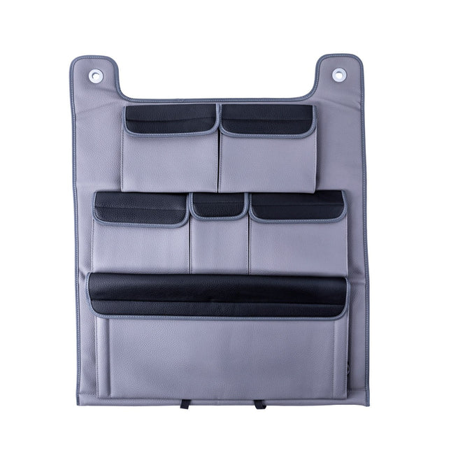 For VW T5 / T5.1 Transporter Double Back Seat Organiser (Grey with Black Lids)