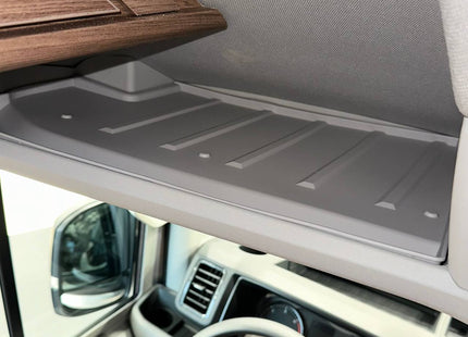 For MAN TGE / VW Crafter New Shape Front Cab Shelf Grey Rubber Inserts – Storage Liner (2018-2025) | Van-X